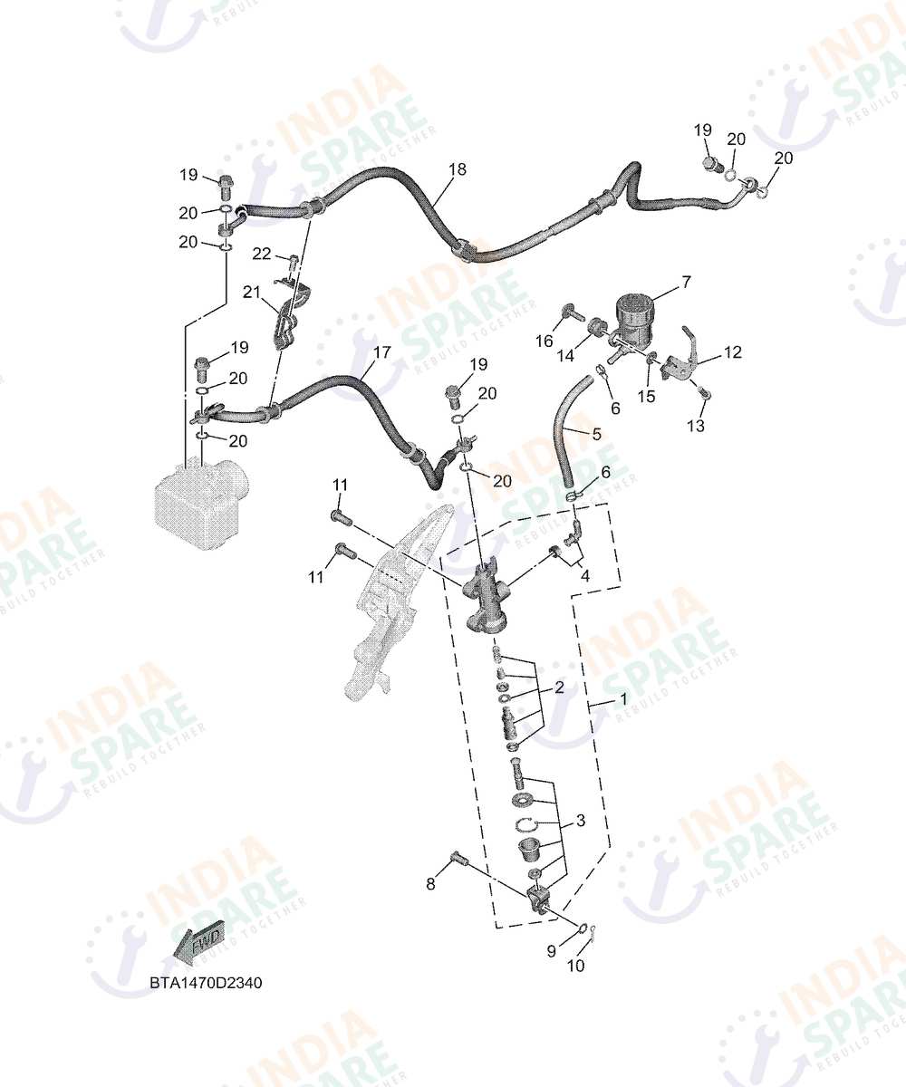 YAMAHA BTA1 R2 200CC Series REAR MASTER CYLINDER